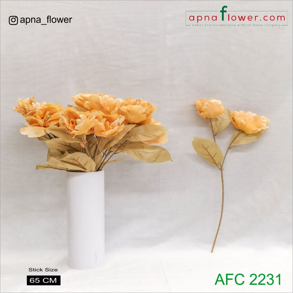 Set of 4 silk flower stick with vase